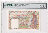 Algeria, 50 Francs, 1942/1945, UNC, p87
PMG 66 EPQ
Estimate: USD 350-700