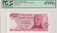 Argentina, 100 Pesos, 1976/1978, UNC, p302b
PCGS 67 PPQ, High Condition
Estimate: USD 25-50
