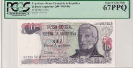 Argentina, 10 Pesos Argentinos, 1983/1984, UNC, p313a
PCGS 67 PPQ, High Condition
Estimate: USD 25-50