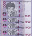 Armenia, 1.000 Dram, 2018, UNC, pNew, (Total 4 consecutive banknotes)
Estimate: USD 20-40