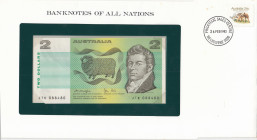 Australia, 2 Dollars, 1974/1985, UNC, p43c, FOLDER
1 banknote in its special packaging
Estimate: USD 15-30