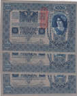 Austria, 1.000 Kronen, 1919, UNC, p59, (Total 3 consecutive banknotes)
Estimate: USD 15-30