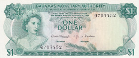 Bahamas, 1 Dollar, 1968, UNC(-), p27a
Queen Elizabeth II. Potrait
Estimate: USD 25-50