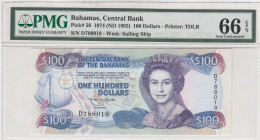Bahamas, 100 Dollars, 1992, UNC, p56
PMG 66 EPQ
Estimate: USD 2200-4400