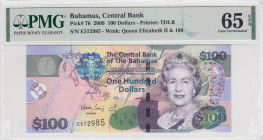 Bahamas, 100 Dollars, 2009, UNC, p76
PMG 65 EPQ, Queen Elizabeth II. Potrait
Estimate: USD 135-270