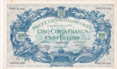 Belgium, 500 Francs, 1943, UNC(-), p109a
There are cracks and stains
Estimate: USD 40-80