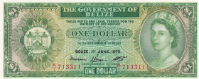 Belize, 1 Dollar, 1975, UNC, p33b
Queen Elizabeth II. Potrait
Estimate: USD 200-400
