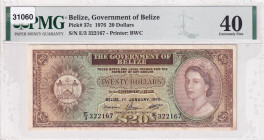 Belize, 20 Dollars, 1976, XF, p37c
PMG 40 EPQ
Estimate: USD 450-900