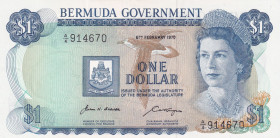 Bermuda, 1 Dollar, 1970, UNC, p23a
Queen Elizabeth II. Potrait
Estimate: USD 25-50