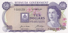 Bermuda, 10 Dollars, 1970, UNC, p25s
Queen Elizabeth II. Potrait
Estimate: USD 500-1000
