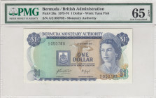 Bermuda, 1 Dollar, 1975/1976, UNC, p28a
PMG 65 EPQ, Queen Elizabeth II. Potrait
Estimate: USD 180-360