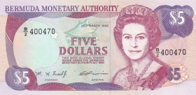 Bermuda, 5 Dollars, 1995, UNC, p41b
Queen Elizabeth II. Potrait
Estimate: USD 35-70