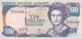 Bermuda, 10 Dollars, 1999, UNC, p42d
Low serial
Estimate: USD 75-150