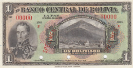 Bolivia, 1 Boliviano, 1928, UNC, p118s, SPECIMEN
Estimate: USD 100-200