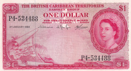 British Caribbean Territories, 1 Dollar, 1964, AUNC(+), p7c
Queen Elizabeth II. Potrait
Estimate: USD 85-170