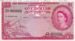 British Caribbean Territories, 1 Dollar, 1959, UNC(-), p7cs, SPECIMEN
Queen Elizabeth II. Potrait
Estimate: USD 400-800