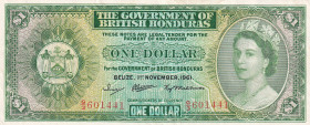 British Honduras, 1 Dollar, 1961, VF, p28b
Queen Elizabeth II. Potrait
Estimate: USD 150-300