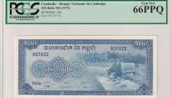 Cambodia, 100 Riels, 1972, UNC, p13b
PCGS 66 PPQ
Estimate: USD 25-50