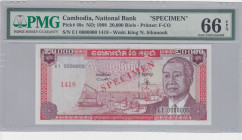 Cambodia, 20.000 Riels, 1998, UNC, p48s, SPECIMEN
PMG 66 EPQ
Estimate: USD 75-150