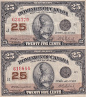 Canada, 25 Cents, 1923, p11b, (Total 2 banknotes)
XF(-); VF(+)
Estimate: USD 50-100