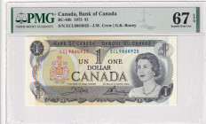 Canada, 1 Dollar, 1973, UNC, p46a
PMG 67 EPQ, High Condition, Commemorative, Queen Elizabeth II. Potrait
Estimate: USD 35-70