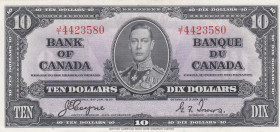 Canada, 10 Dollars, 1937, AUNC, p61c
Estimate: USD 50-100