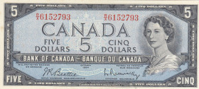 Canada, 5 Dollars, 1954, AUNC, p77b
Queen Elizabeth II. Potrait
Estimate: USD 30-60