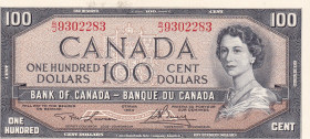 Canada, 100 Dollars, 1954, UNC, p82c
Queen Elizabeth II. Potrait
Estimate: USD 750-1500