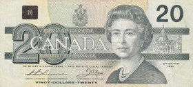 Canada, 20 Dollars, 1991, VF(+), p97a
Queen Elizabeth II. Potrait, There is very little opening.
Estimate: USD 30-60