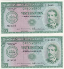 Cape Verde, 20 Escudos, 1972, XF, p52a, (Total 2 consecutive banknotes)
Estimate: USD 200-400
