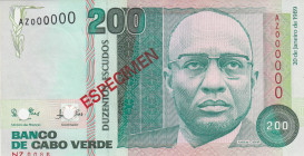 Cape Verde, 200 Escudos, 1989, UNC, p58s, SPECIMEN
Estimate: USD 25-50