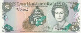 Cayman Islands, 5 Dollars, 1996, UNC, p17
Queen Elizabeth II. Potrait
Estimate: USD 30-60