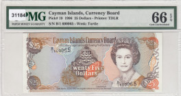 Cayman Islands, 25 Dollars, 1996, UNC, p19
PMG 66 EPQ, Queen Elizabeth II. Potrait
Estimate: USD 85-170