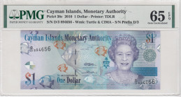Cayman Islands, 1 Dollar, 2010, UNC, p38c
PMG 65 EPQ, Queen Elizabeth II. Potrait
Estimate: USD 25-50
