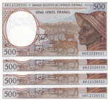 Central African States, 500 Francs, 2000, UNC, p101Cg, (Total 4 banknotes)
"C'' Congo
Estimate: USD 30-60