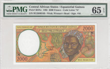 Central African States, 2.000 Francs, 1995, UNC, p503Nc
PMG 65 EPQ
Estimate: USD 25-50