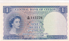 Ceylon, 1 Rupee, 1954, UNC, p49
Queen Elizabeth II. Potrait
Estimate: USD 250-500
