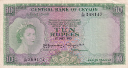 Ceylon, 10 Rupees, 1953, XF(-), p55a
Queen Elizabeth II. Potrait
Estimate: USD 150-300