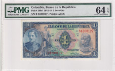Colombia, 1 Peso Oro, 1945, UNC, p380d
PMG 64 EPQ
Estimate: USD 100-200