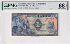 Colombia, 1 Peso Oro, 1947, UNC, p380e
PMG 66 EPQ
Estimate: USD 130-260