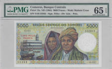 Comoros, 5.000 Francs, 1984, UNC, p12a
PMG 65 EPQ
Estimate: USD 125-250