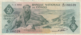 Congo Democratic Republic, 50 Francs, 1962, VF, p5a
Estimate: USD 25-50