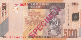 Congo Democratic Republic, 5.000 Francs, 2005, UNC, p102s, SPECIMEN
Estimate: USD 15-30