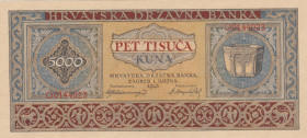 Croatia, 5.000 Kuna, 1943, UNC, p13a
Estimate: USD 20-40