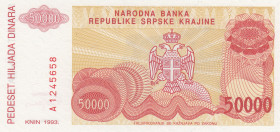 Croatia, 50.000 Dinara, 1993, UNC, pR21a
Estimate: USD 30-60
