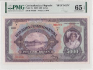 Czechoslovakia, 5.000 Korun, 1920, UNC, p19s, SPECIMEN
PMG 65 EPQ
Estimate: USD 200-400