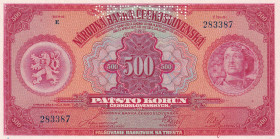 Czechoslovakia, 500 Korun, 1929, UNC, p24s, SPECIMEN
Estimate: USD 100-200