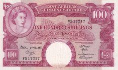 East Africa, 100 Shillings, 1961/1963, VF(+), p44b
Queen Elizabeth II. Potrait
Estimate: USD 200-400
