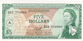 East Caribbean States, 5 Dollars, 1965, AUNC(+), p14i
Queen Elizabeth II. Potrait
Estimate: USD 50-100