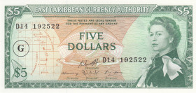 East Caribbean States, 5 Dollars, 1984, UNC, p14k
Queen Elizabeth II. Potrait
Estimate: USD 100-200